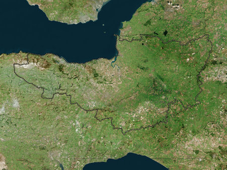 Somerset, administrative county of England - Great Britain. High resolution satellite mapsの写真素材
