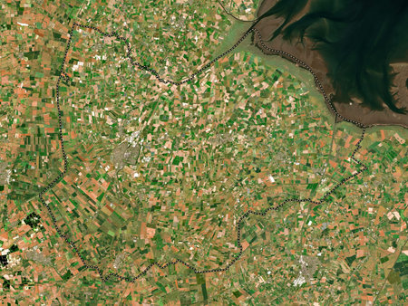South Holland, non metropolitan district of England - Great Britain. Low resolution satellite maps