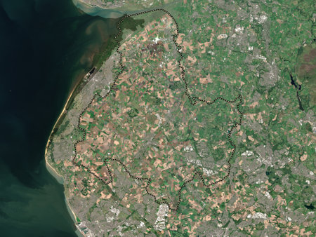 West Lancashire, non metropolitan district of England - Great Britain. Low resolution satellite mapsの写真素材