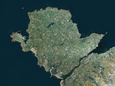 Isle Of Anglesey, region of Wales - Great Britain. High resolution satellite maps