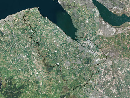 Flintshire, region of Wales - Great Britain. High resolution satellite mapsの写真素材