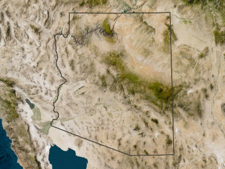 Arizona, state of United States of America. Low resolution satellite mapsの写真素材
