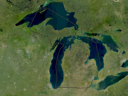 Michigan, state of United States of America. Low resolution satellite mapsの写真素材