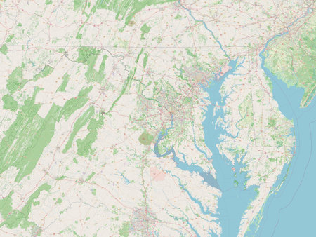 Maryland, state of United States of America. Open Street Map