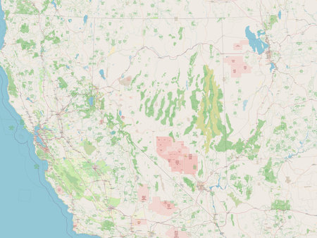 Nevada, state of United States of America. Open Street Map