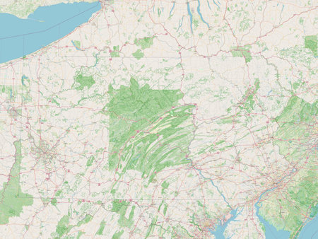 Pennsylvania, a state of United States of America. Open Street Map
