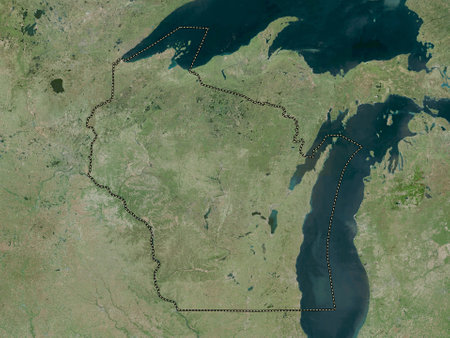 Wisconsin, state of United States of America. High resolution satellite mapsの写真素材