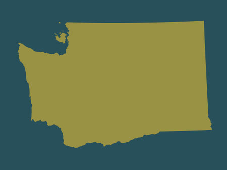 Washington, state of United States of America. solid color shapeの写真素材