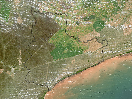 Bac Lieu, province of Vietnam. Low resolution satellite maps