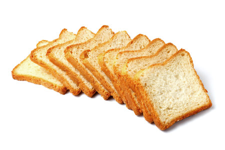 Sliced bread for sandwiches and toasts, close-up, white background, copy space, isolate.