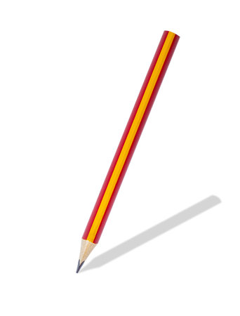 Graphite pencil on white with shadow isolated close-upの写真素材
