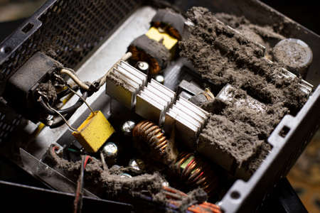 Dust balls in the computer unit, cleaning of computer equipmentの写真素材