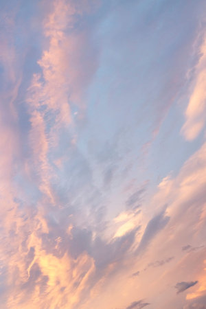 Sky at sunset, beautiful clouds vertical image