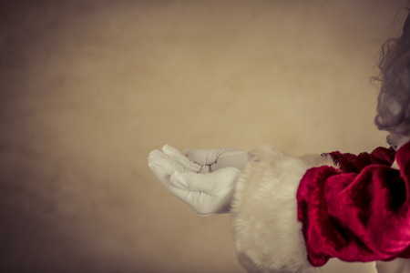 Santa Claus senior man against grunge background. Xmas holiday conceptの写真素材