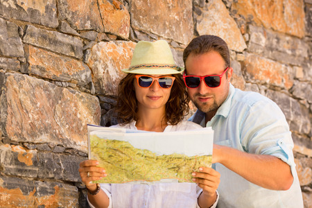 Happy couple on summer vacationの写真素材