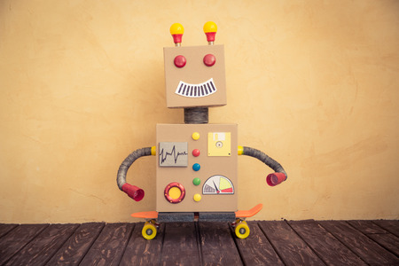Funny toy robot. Innovation technology and creative conceptの写真素材