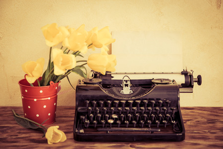 Bouquet of flowers against grunge background. Spring holiday concept. Women's dayの写真素材