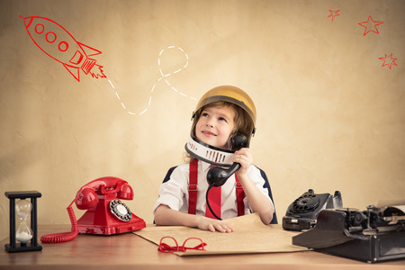 Portrait of young businessman in office. Success, creative and innovation conceptの写真素材