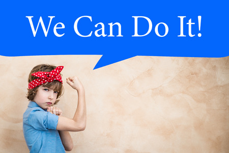 We can do it. Symbol of girl power and feminism conceptの写真素材