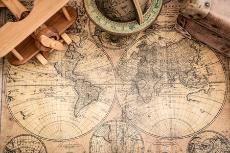 Retro nautical objects. Summer travel and adventure concept