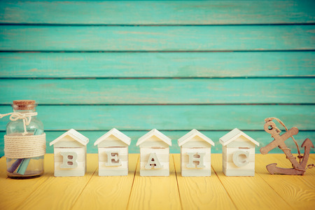 Retro nautical objects. Summer travel and adventure conceptの写真素材