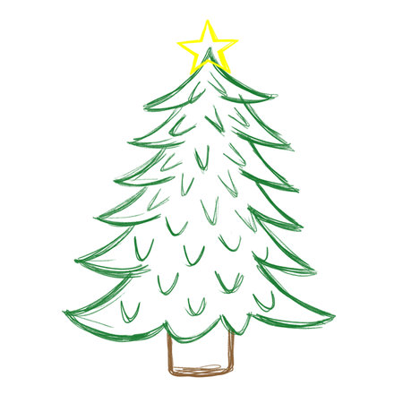 Cardboard car and Christmas tree. Xmas holiday conceptの写真素材