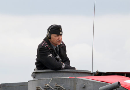 ODESSA, UKRAINE - MAY 8. The historical military club demonstrates for public historical...