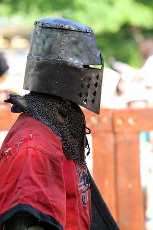 ODESSA, UKRAINE - MAY 20. The "Odessa international festival of medieval culture 'Powder Tower'" demonstrates for public historical reconstruction of battle of the medieval knights on May 20, 2016 in Odessa, Ukraineのeditorial素材