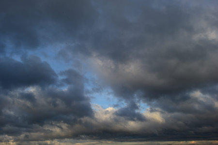 The autumn sky is going to rain clouds the horizon is closed