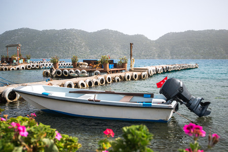 holiday in Turkey. Attractions in southern Turkey. Kekova, Simena. Mediterranean Coast. Activities in the summer.の写真素材