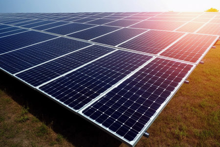 Solar technologies convert sunlight into electrical energy either through photovoltaic PV panels or through mirrors that concentrate solar radiation. Generative AIの素材
