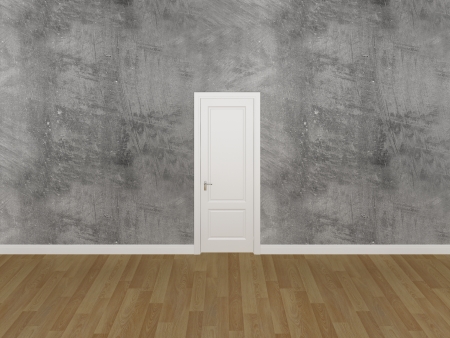 door on concrete wall ,3d の写真素材