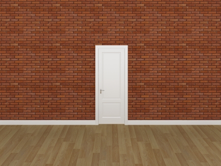 door on brick wall ,3d の写真素材