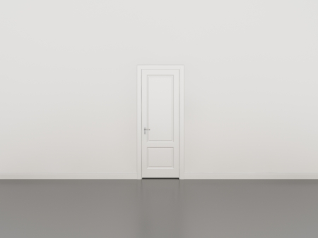 door on white wall ,3d の写真素材