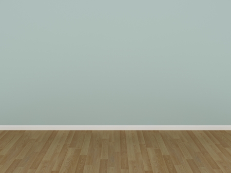 green wall in a empty roomの写真素材