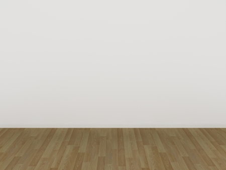 white wall and wood floor,3d の写真素材