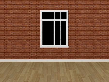 window on brick wall ,3d の写真素材