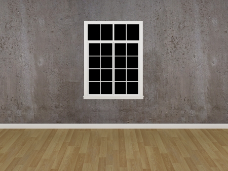 window on concrete wall ,3d の写真素材