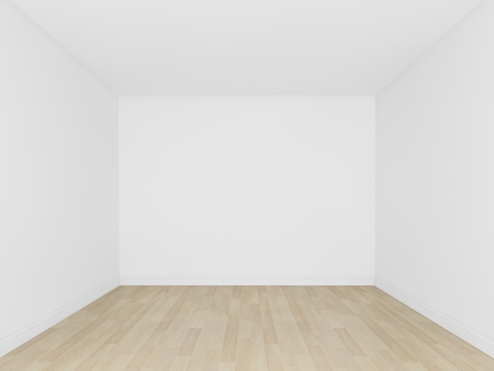 white wall and wood floor ,empty room,3d interiorの写真素材