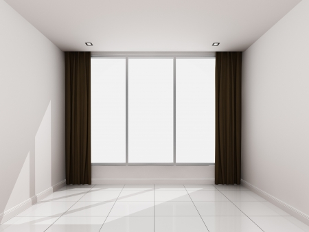 Empty white room in the morning の写真素材