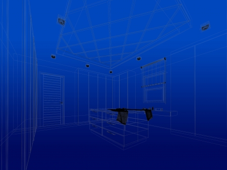 abstract sketch design of interior walk-in closetの写真素材