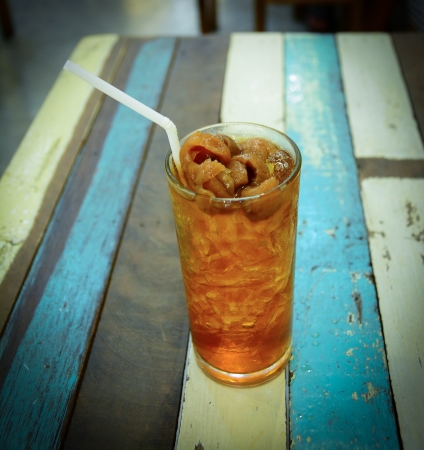 traditional thai drink,glass of ice Longanの写真素材
