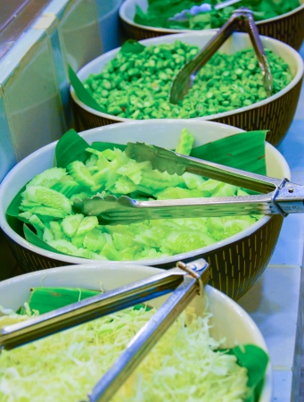 vegetable for Thai vermicelli eaten with curryの写真素材