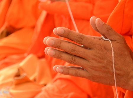 pray, the monks and religious rituals in thai ceremony の写真素材