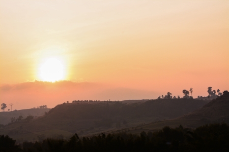 Khao Kho in Phetchabun at twilight, Thailand の写真素材