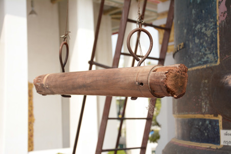 log for hit the huge bellの写真素材