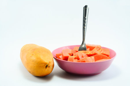 papaya isolate on  white background の写真素材