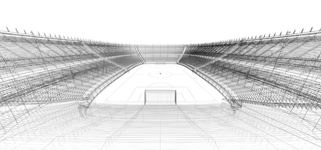 3d wire frame of football or soccer stadium の写真素材