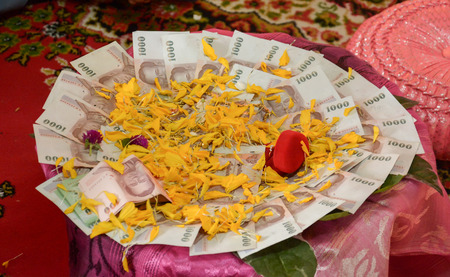 bride-price in thai wedding ,thailand  の写真素材