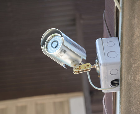 Silver security Camera or CCTV in home 